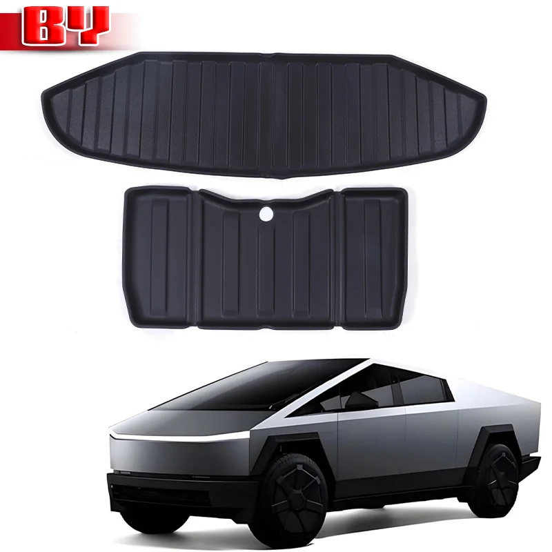 

For Tesla Cybertruck 2024 Floor Mats Front Trunk Mat Rear Bucket Pad TPE All Weather Protection Cargo Liner Accessories