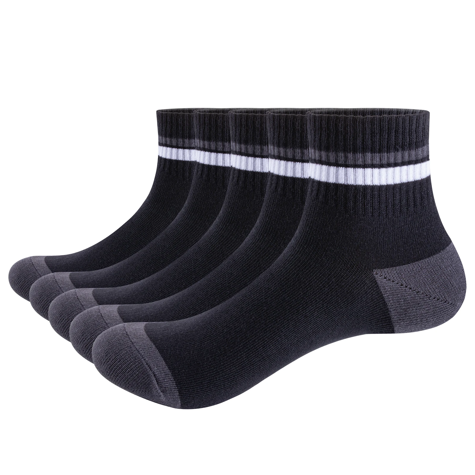 YUEDGE Mens Ankle Socks 5 Pairs Low Cut Lightweight Thin Cotton Sock For Men Size 37-41 41-44 44-46