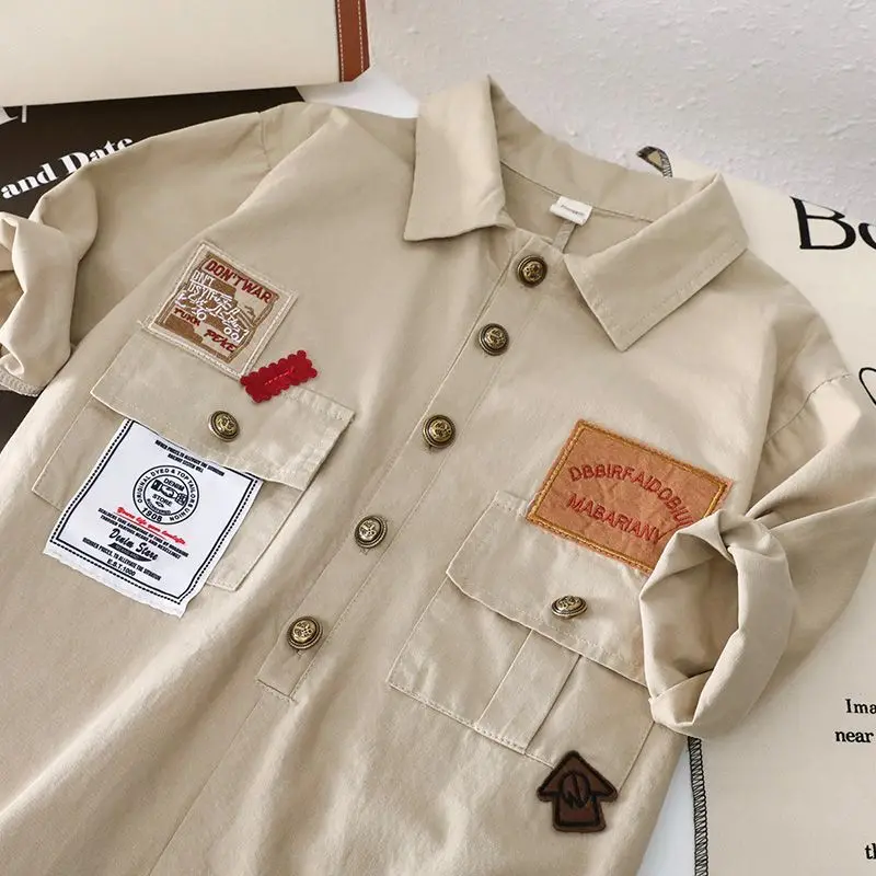 Childrens Clothing 2026 New Boys Pants Spring Design Fashionable Versatile Casual Stylish Jumpsuit Work Pants