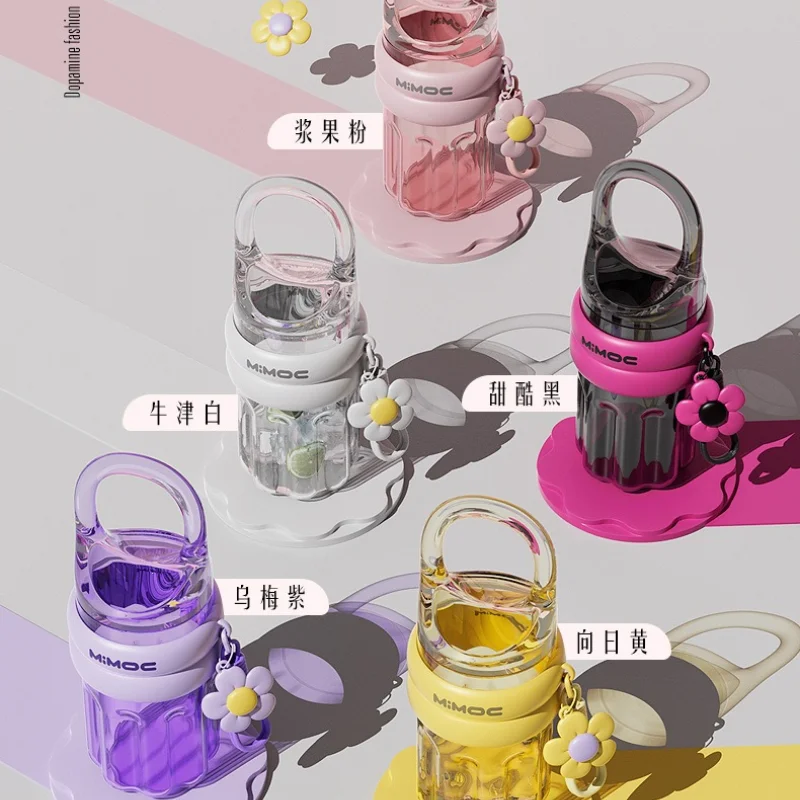 Summer Outdoor sport Portable Plastic CoffeeCup Dopamine Color High looks Water Mug for Couple Student office staff Bodybuilding