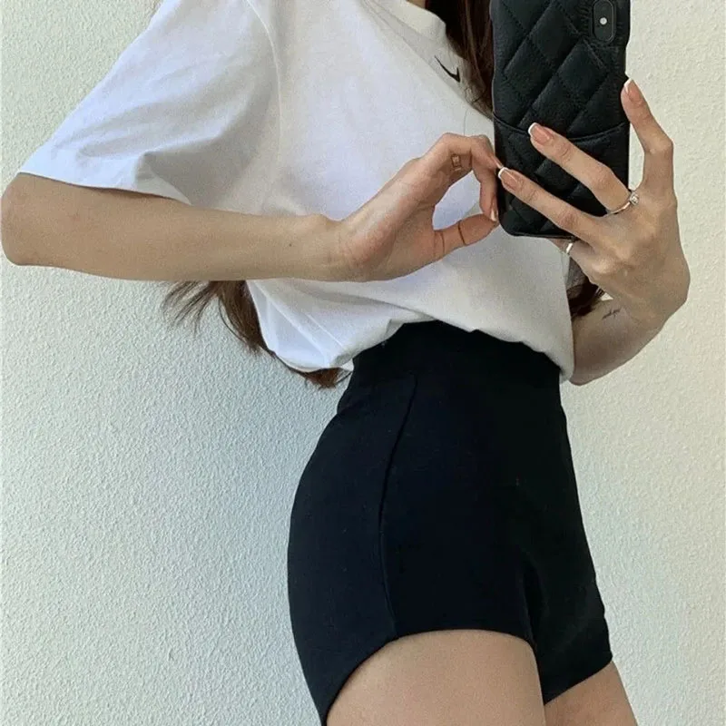 Skinny Black Shorts Women Summer High Waist Hot Girl Streetwear Slim Shorts Fashion Sexy Club Casual Straight Shorts New