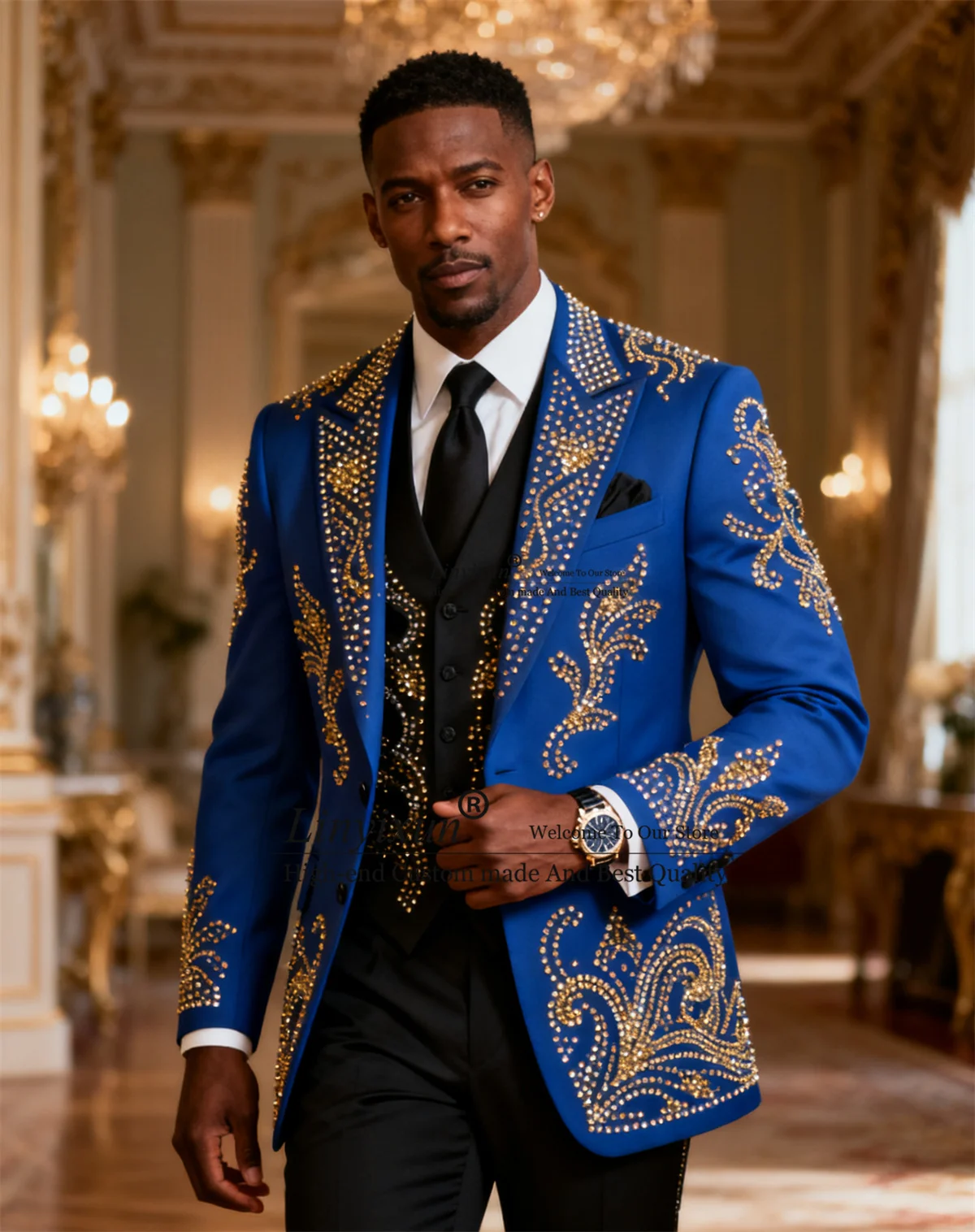 

Элегантные деловые мужские костюмы, тонкий ювелирный орнамент, смокинг для жениха, вечерние мужские пиджаки для выпускного вечера, индивидуальный комплект из 3 предметов, вечерние ropa hombre