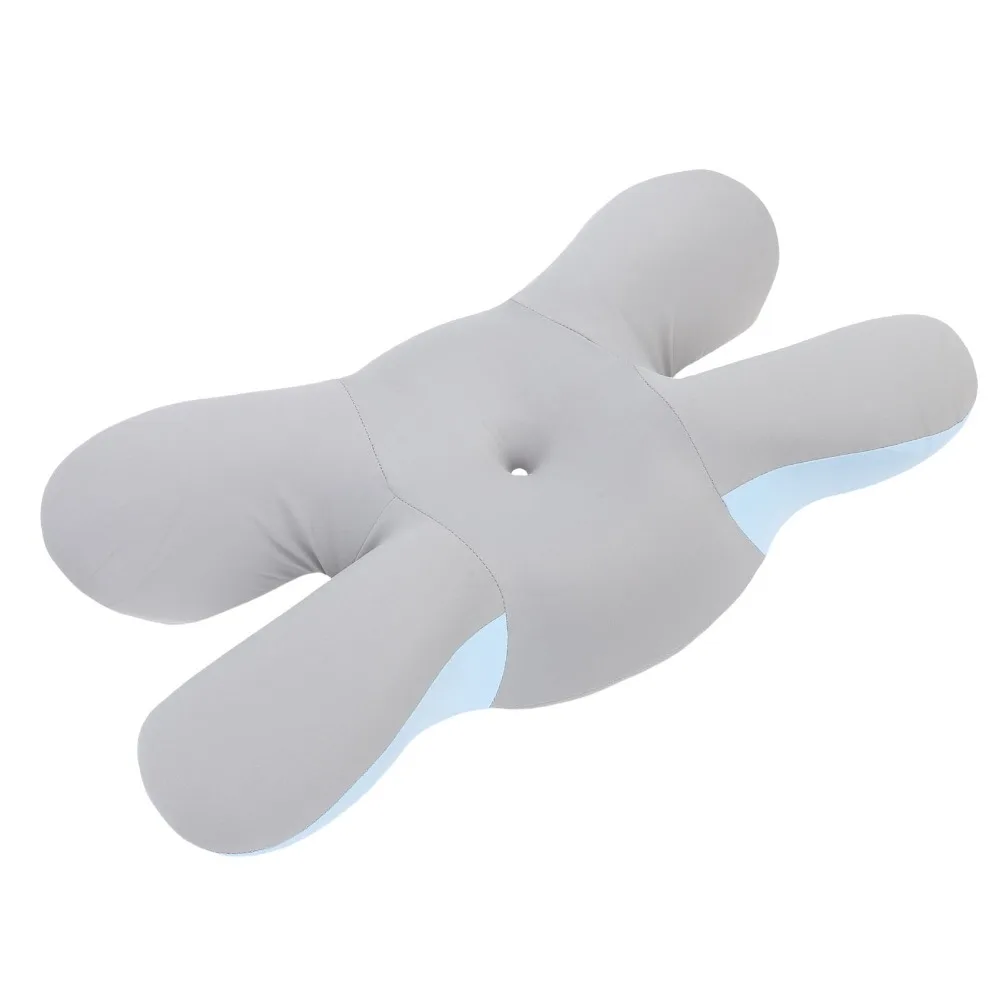 Ergonomic Blue Cervical Neck Pillow Polyester Fiber 63x34x9cm Neck Support Pillow Side Sleeper Pillow Home Use