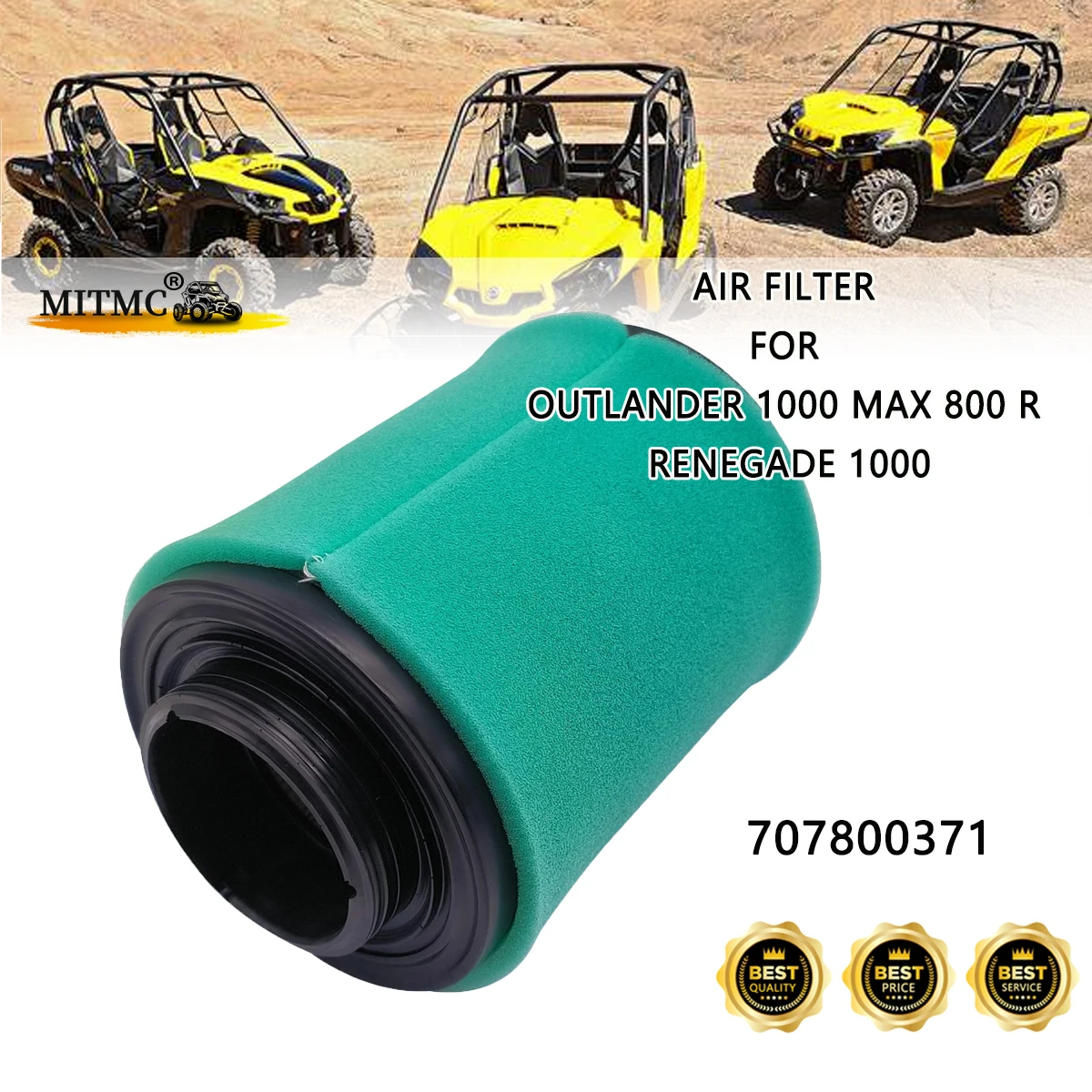 Air Filter For BRP AT-07298 707800371 Can‑Am Outlander 500 800 1000 4x4 DPS EFI ATV