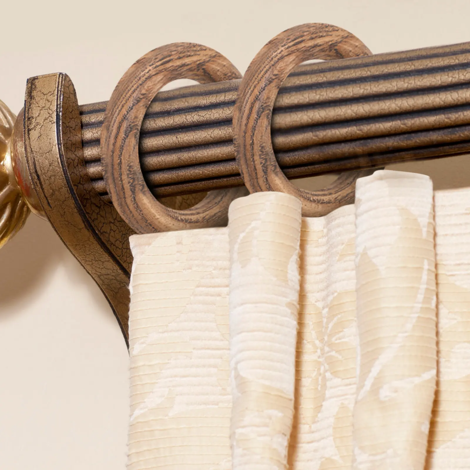 2Pcs Wooden Curtain Rings Sturdy Replacement Hanging Rings for Window Curtain Drapery Accessories Roman Rod Circles,