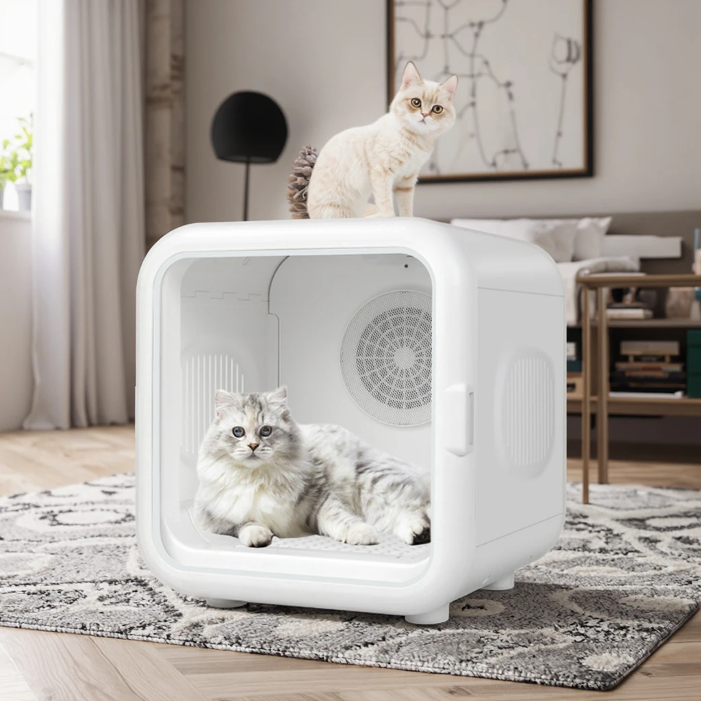 New Design Modern Eco-Friendly ABS Material Automatic Pet Hair Dryer Box 62L Temperature Control Ultra Quiet Timer Drying Dogs