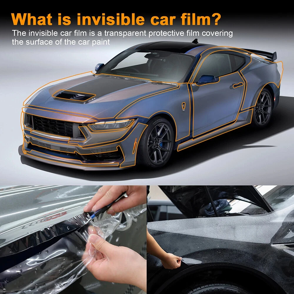 For Ford Mustang Dark Horse 2024-2025 TPU Bumper Scratch-Resistant Self-Healing Paint Protection Film Invisible Pre-cut PPF Kit