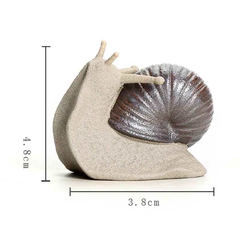 T Ceramic Small Snail Ornaments Bonsai Micro Landscape Home Decoration Accessories for Living Room Tea Pets Desk Decorations