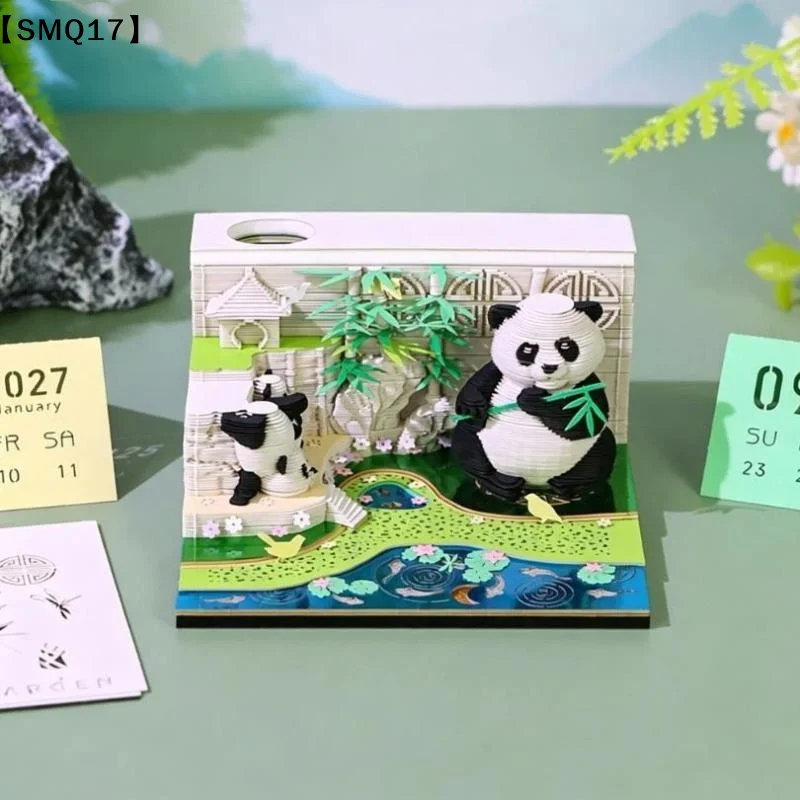 Time Piece Calendar 2027 Desk Calendar 3D Tear-away Calendar Paper Carving Art Memo Notepad Christmas Desktop Decoration【SMQ】