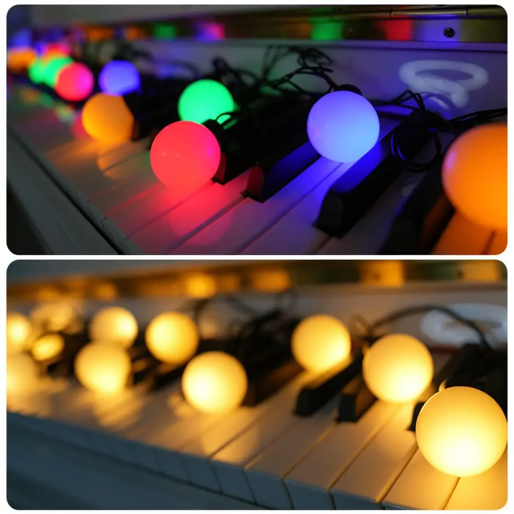 Waterproof Solar Powered LED String Lights Globe Bulbs For Outdoor Camping Tent Garden Patio Canopy Holiday Decoration