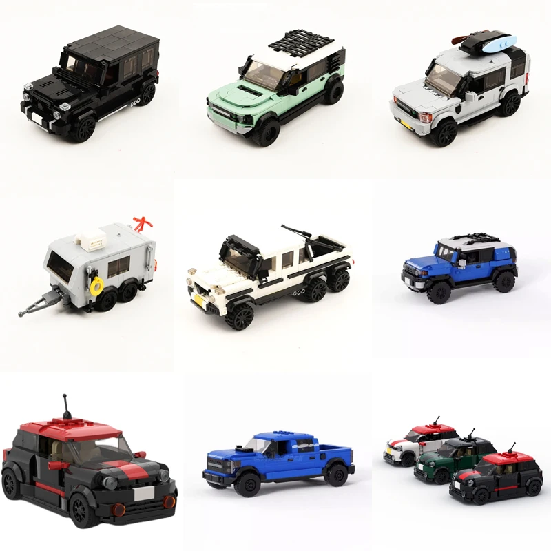 

Pellet Blocks Eight grid car Creative Garage Sports Car SUV RV Pickup Truck Speed Champion Children's toy Gift