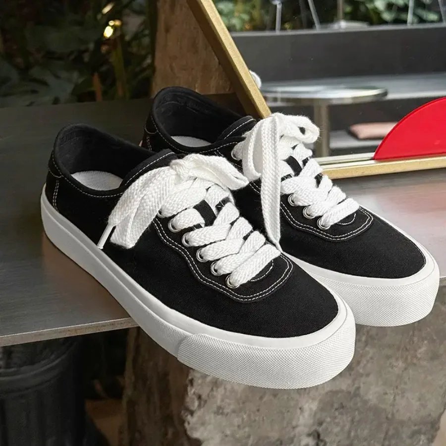 

Men's/Canvas Sneakers with PVC Sole Low-Top Lace-Up Skateboarding Shoes - Round Toe Board Shoes Suitable for Casual Outdoor Str