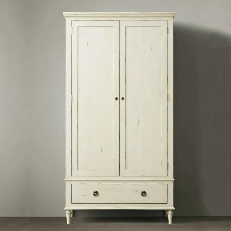 

Solid wood wardrobe bedroom double door cabinet living room locker model room