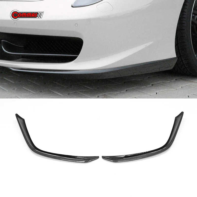 

2Pcs Car Front Bumper Lip Splitter Spoiler Body Kit Wrap Angle Corner For Ferrari 458 Nov Style Dry Carbon Fiber Accessories