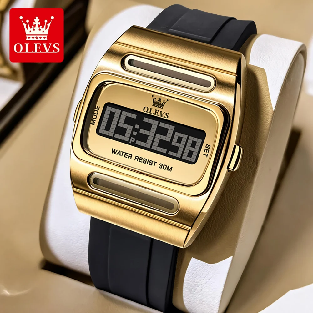 OLEVS Brand 2027 New Men Fashion Electronic Watch Alarm Clock Calendar Solar Energy Luminous Electronic Digital Watches for Man