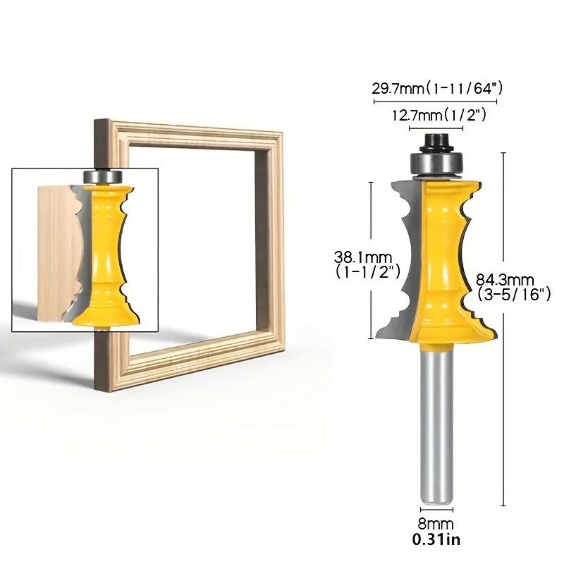‌8mm Shank Router Bit - 1PC Woodworking Cutter for Drawer Panels, Cabinet Trim & Door Frame Edges, Precision Edge Profiling‌