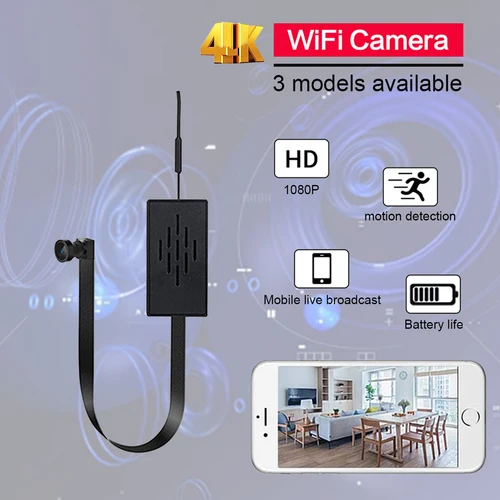Imagen 1 del producto Mini cámara de red 4K DIY, WIFI, HD, Control por aplicación para teléfono inteligente, cámara de vigilancia inalámbrica, micrófono incorporado, vídeo de seguridad de 2.0MP