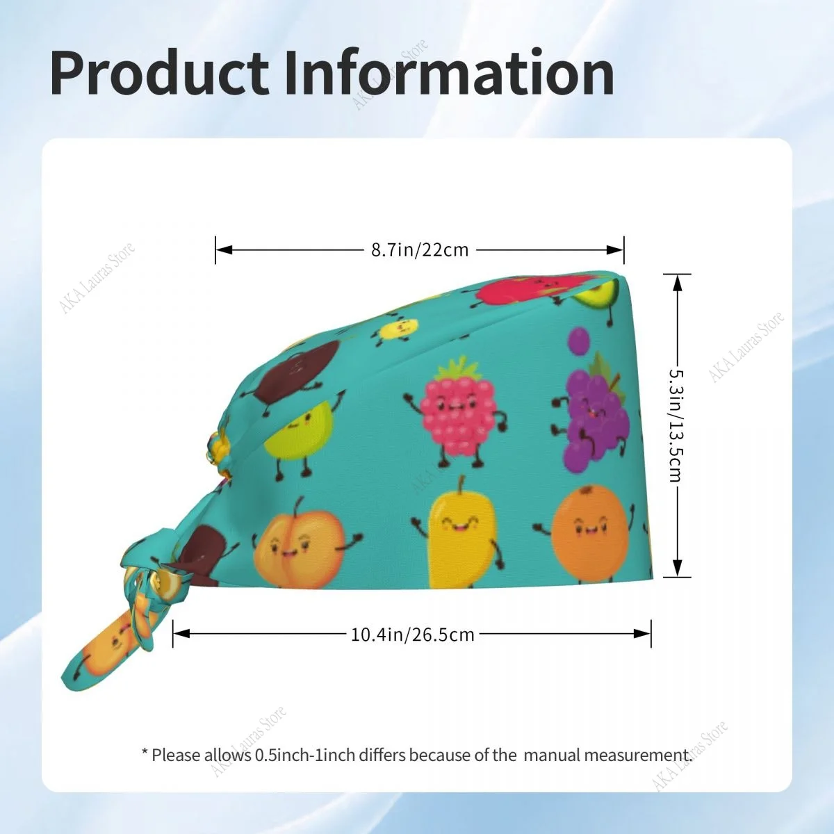 Chapeau d'affiche de fruits Vintage, casquette de travail de nettoyage, casquette de soins infirmiers amusante pour Salon, chapeau chirurgical masculin, vente en gros