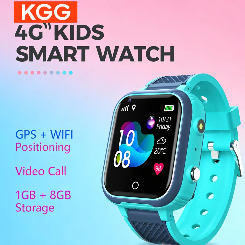 

Kids 4G Smart Watch LT21 8GB GPS WIFI Video Call IP67 Waterproof Child Smartwatch Camera Monitor Tracker Location Phone Watch