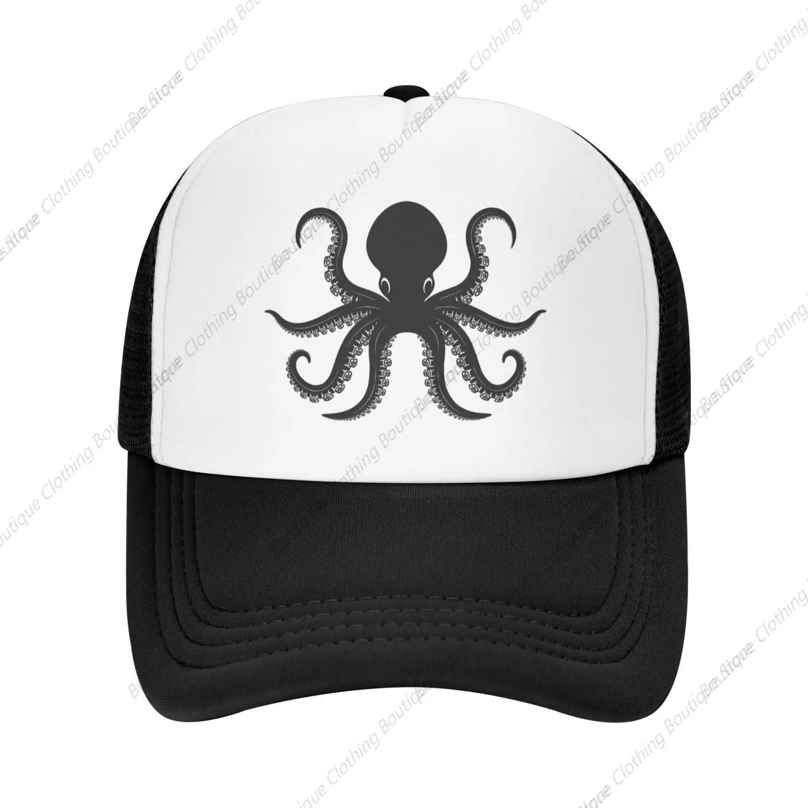 Sandwich Cap Baseball Hat Adjustable Fashion Outdoors Vintage_Octopus Retro_Octopi Sandwich Cap Unisex Black