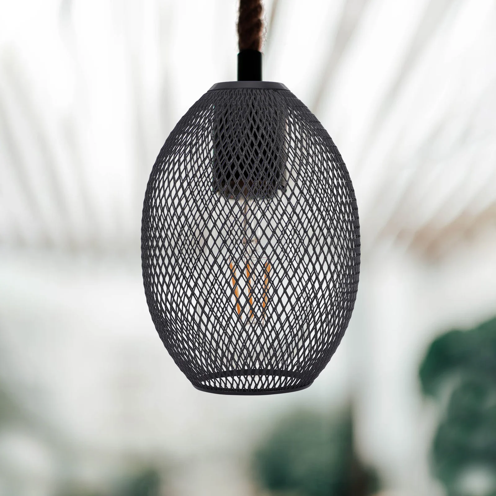 

Exquisite Iron Wire Lampshade Wear-Resistant Metal Hanging Light Cover Easy Install for Bedroom Study Library Hanging Lamp Cover