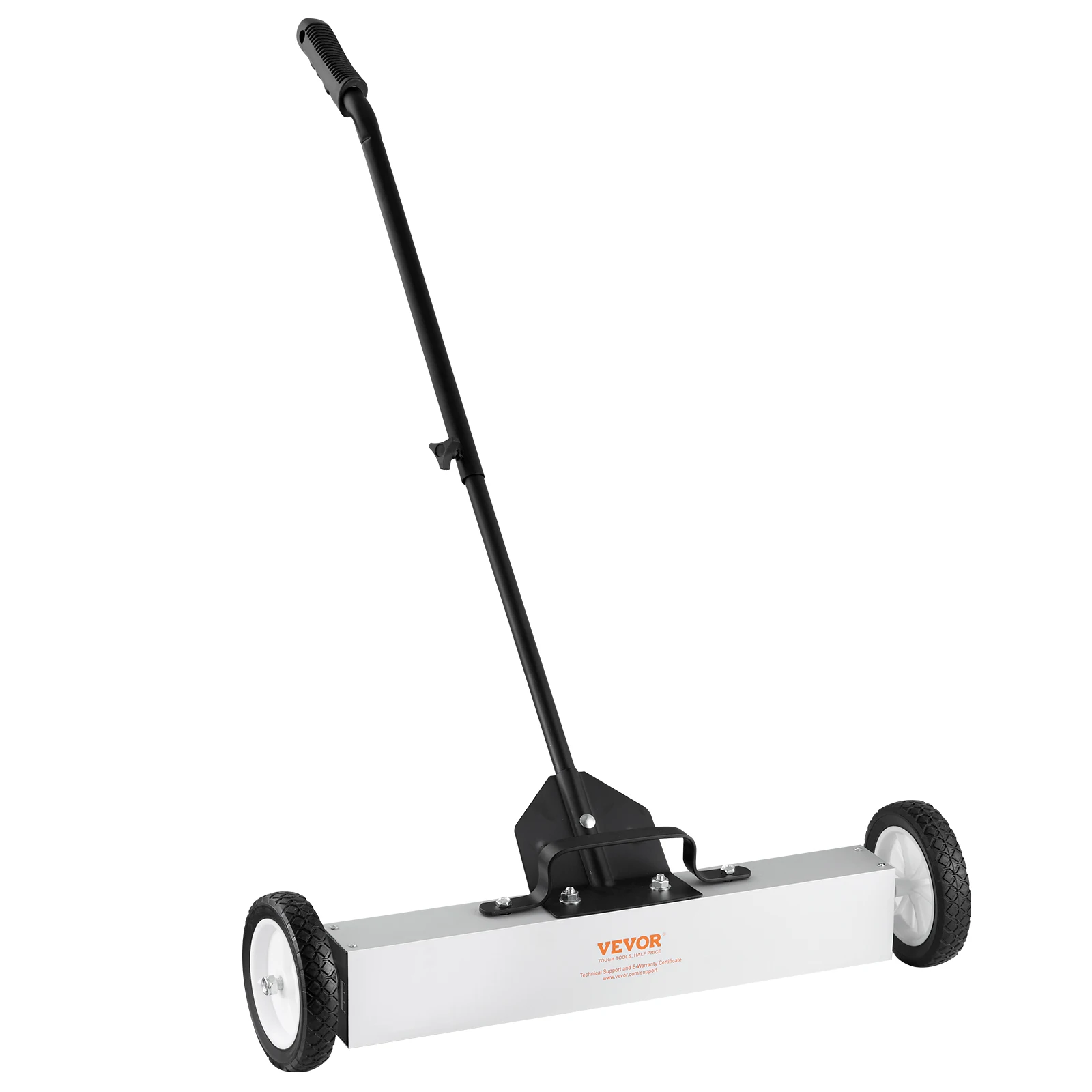 50Lbs Rolling Magnetic Sweeper With Wheels, Push-Type Magnetic Pick Up Sweeper, 24-inch Large Magnet Pickup Lawn Sweeper