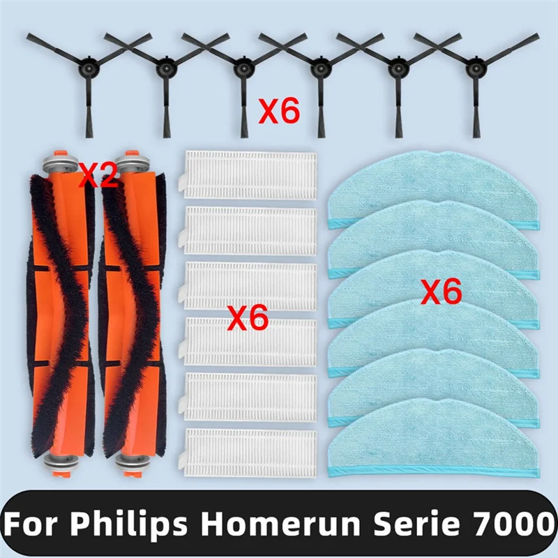 

B90B-Accessories Kit For Homerun Serie 7000 XU7100/01 XU7100/02 Brush Mop Cloth Hepa Filter Household Cleaning Accessori