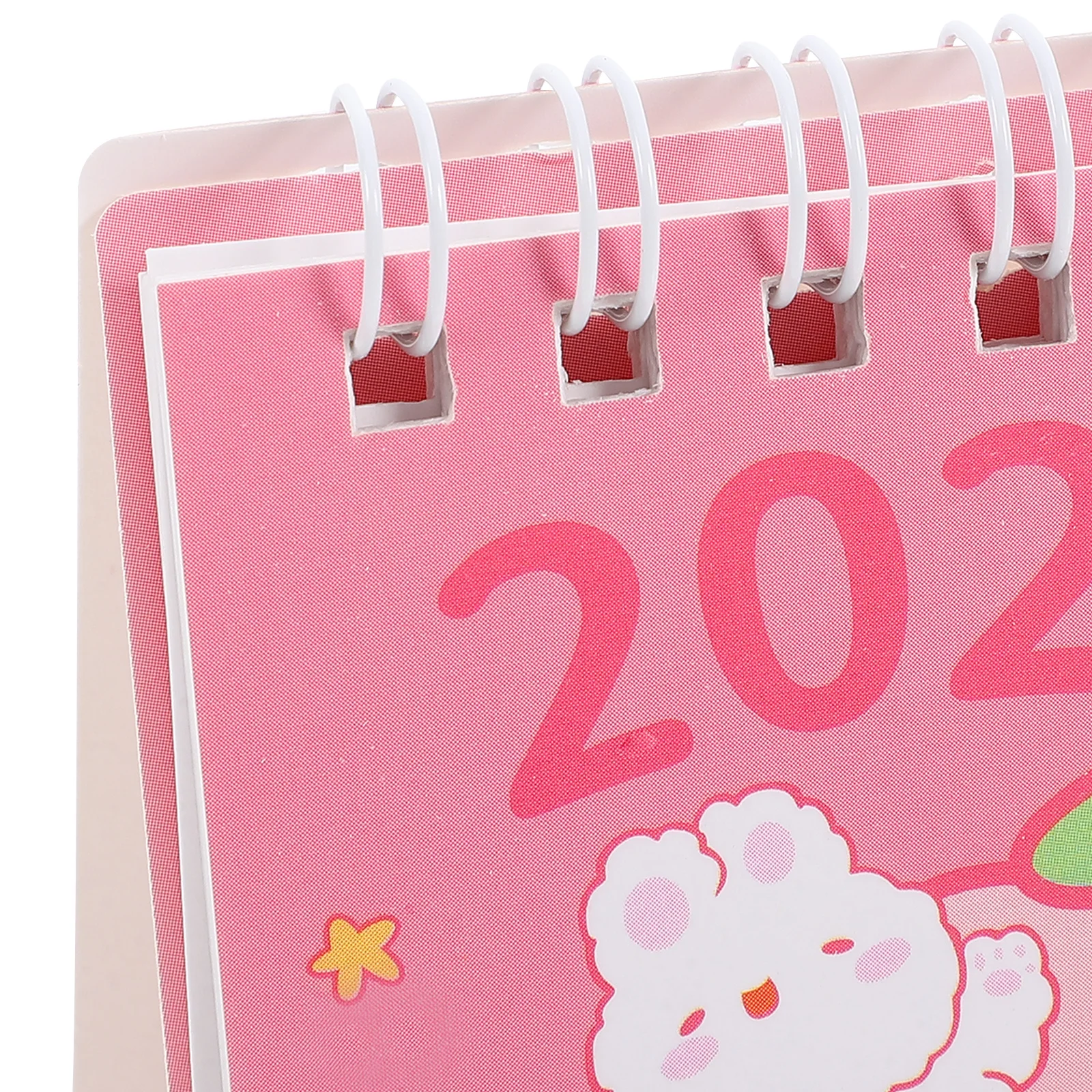 أجندة مكتبية صغيرة لطيف الوردي الأرنب الدائمة الوجه سطح المكتب 2024-2025 التوأم سلك ملزمة مخطط يومي المنزل مكتب المدرسة ديكور #2