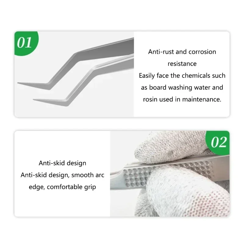 ST-20 Pinzette per saldatura professionali Pinzette elettroniche in acciaio inossidabile per PCB SMD IC chip CPU High Flying Line