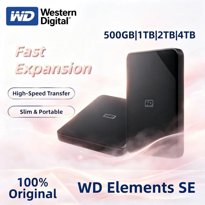 Stable Data Storage Western Digital WD Elements USB3.0 2.5" Portable HDD 1TB To 5TB External Hard Drive For Desktop Notebook