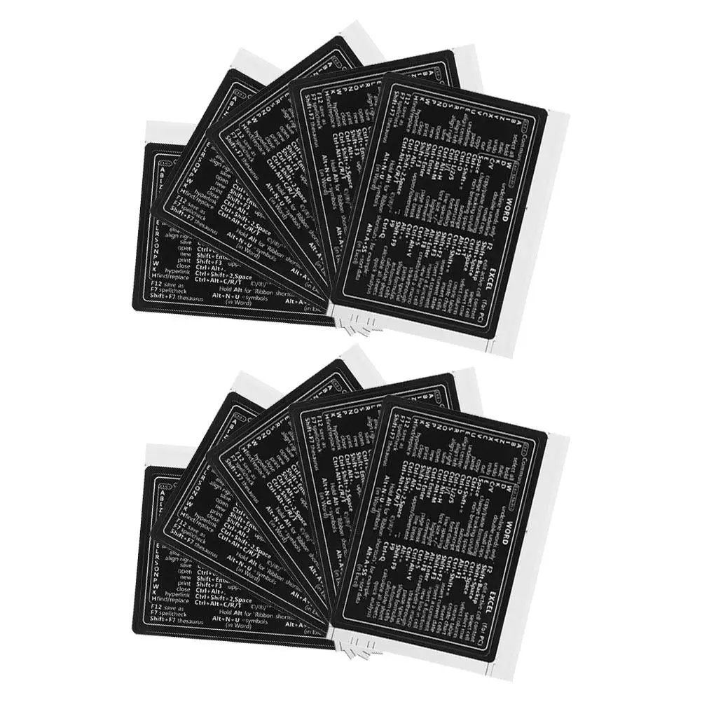 10Pcs Residue Free Laminated Vinyl Keyboard Short Cut Stickers Laptop Skin Stickers Custom Fit for All Keyboards Students