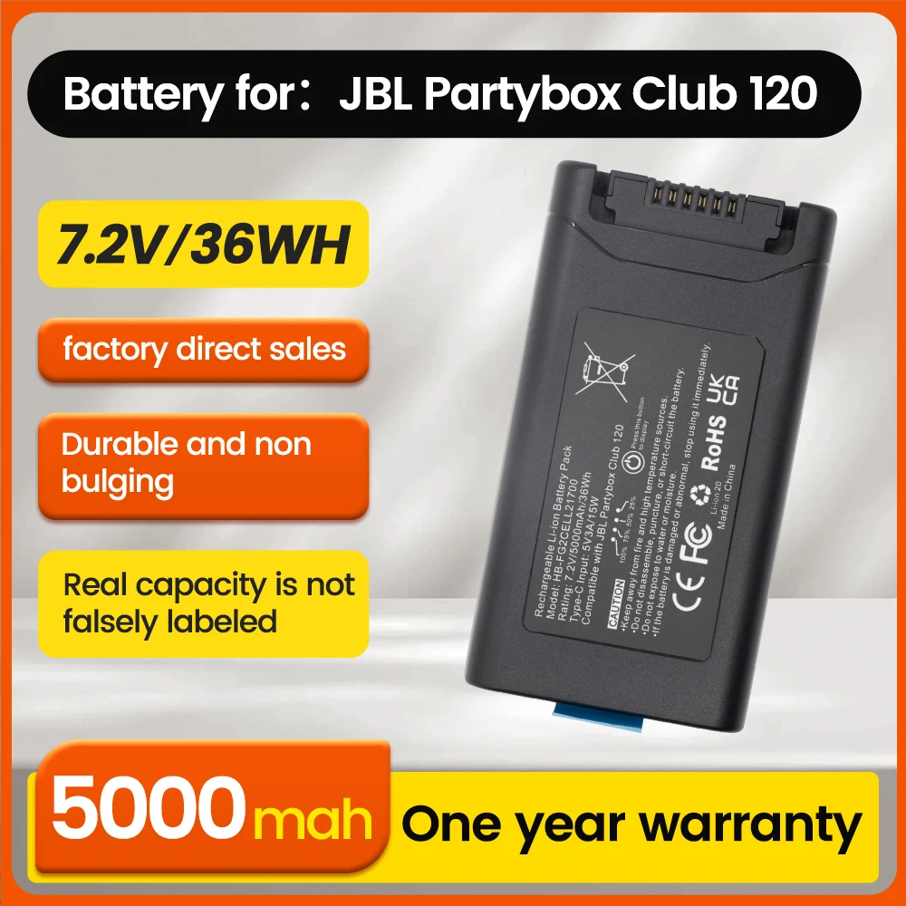 

BNN FG2 Stage 120 Battery Replacement Compatible for JBL PartyBox Club 120 Portable Perfect Replacement for JBL Battery 200