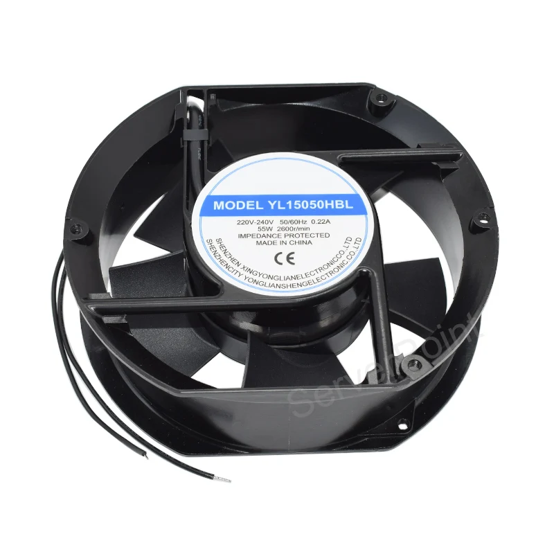 Original YL15050HBL AC 220V-240V 0.22A 55W 2600RPM 50/60HZ 2 Wires 17251 17cm 172*150*51mm Cabinet Cooling Fan