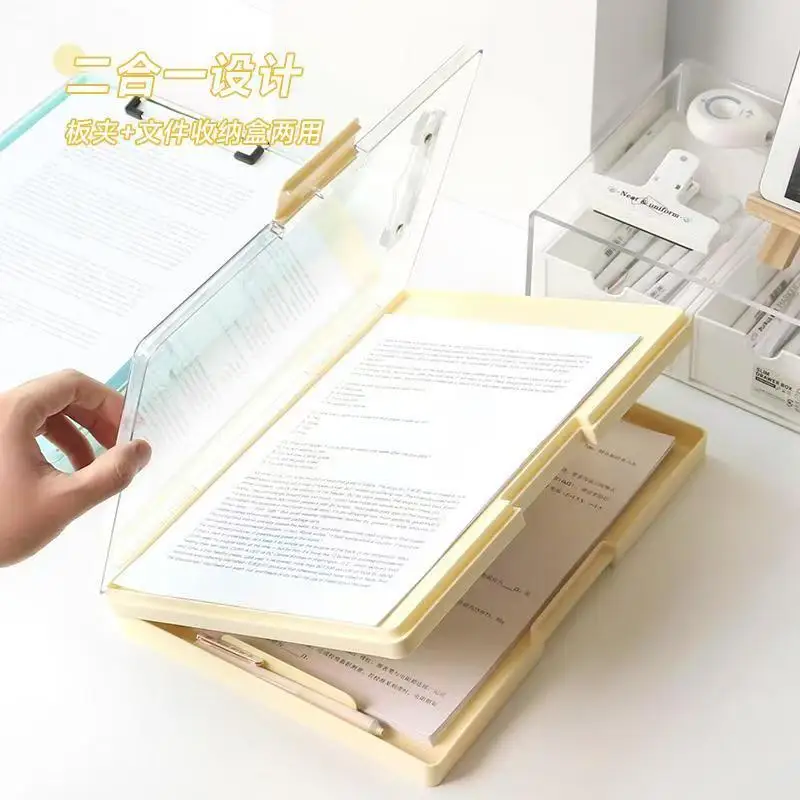 clipboard with storage multifunctional 2 layer plastic clipboard storage box College Student Storage Clip Board A4 File Box