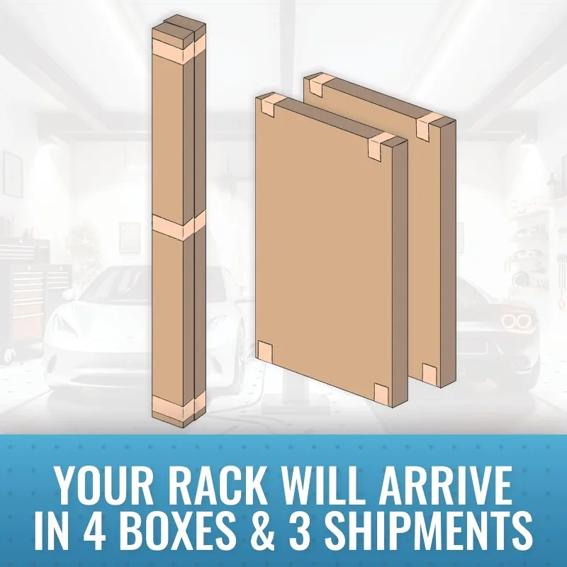 Rack di stoccaggio per garage sopraelevato da 2 pezzi 4 x 8, rack da soffitto per garage, scaffalature per organizzazione, mensola sospesa regolabile