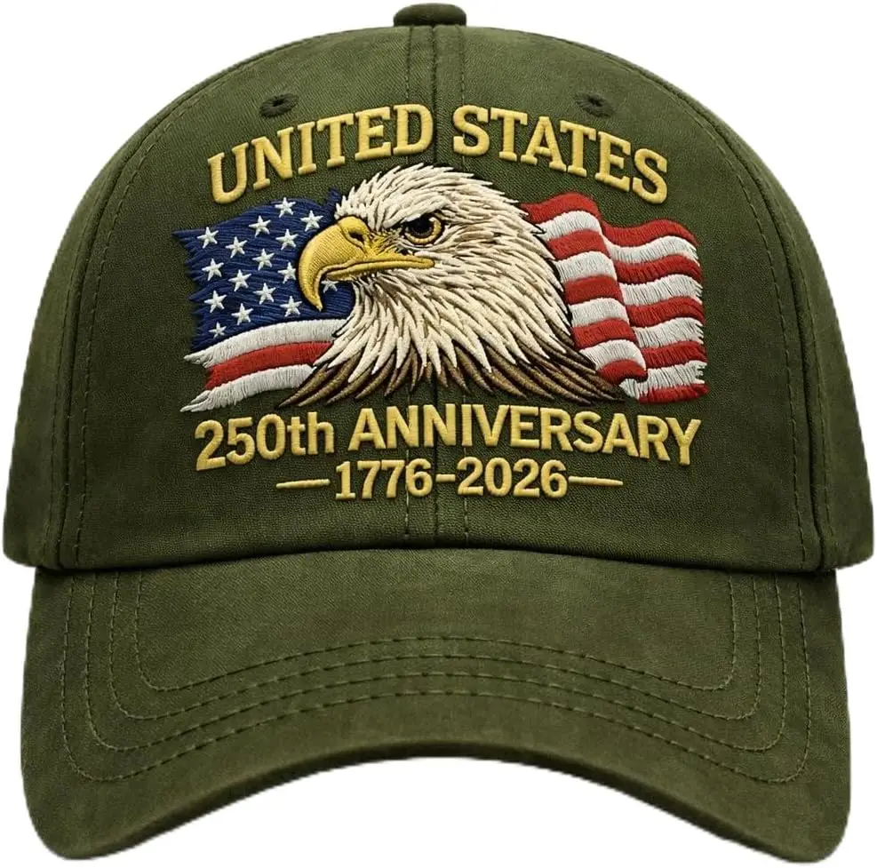 United States 250th Anniversary Baseball Cap, Embroidered American Flag Hat, 1776-2026 Commemorative Design