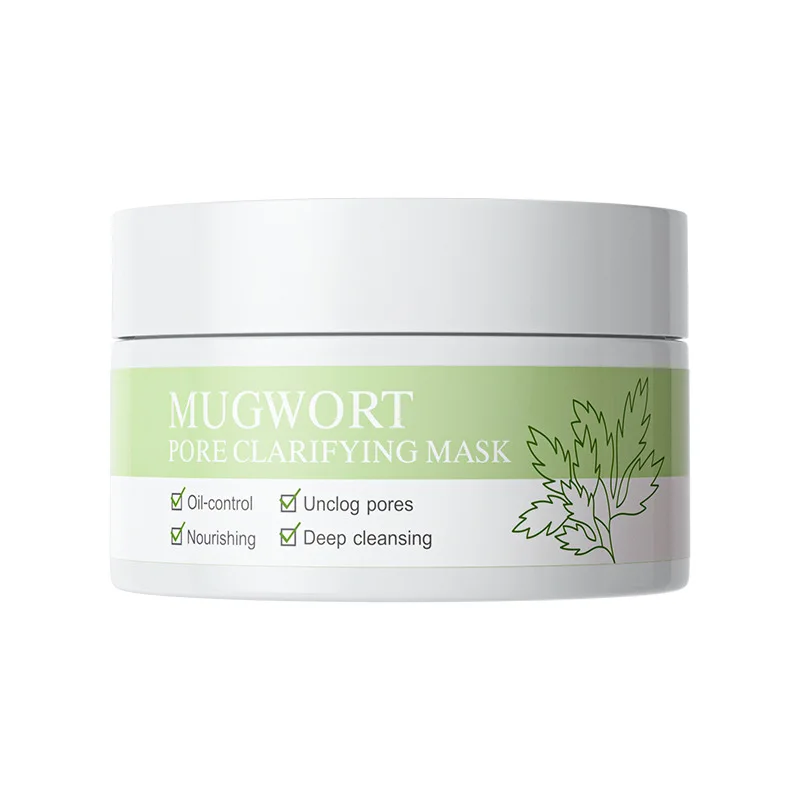 LAIKOU Mugwort Collagen Clarifying Mask Moisturizing Facial Masks Deep Cleaning Oil-Control Clay Mask Hydrating Face Skin Care