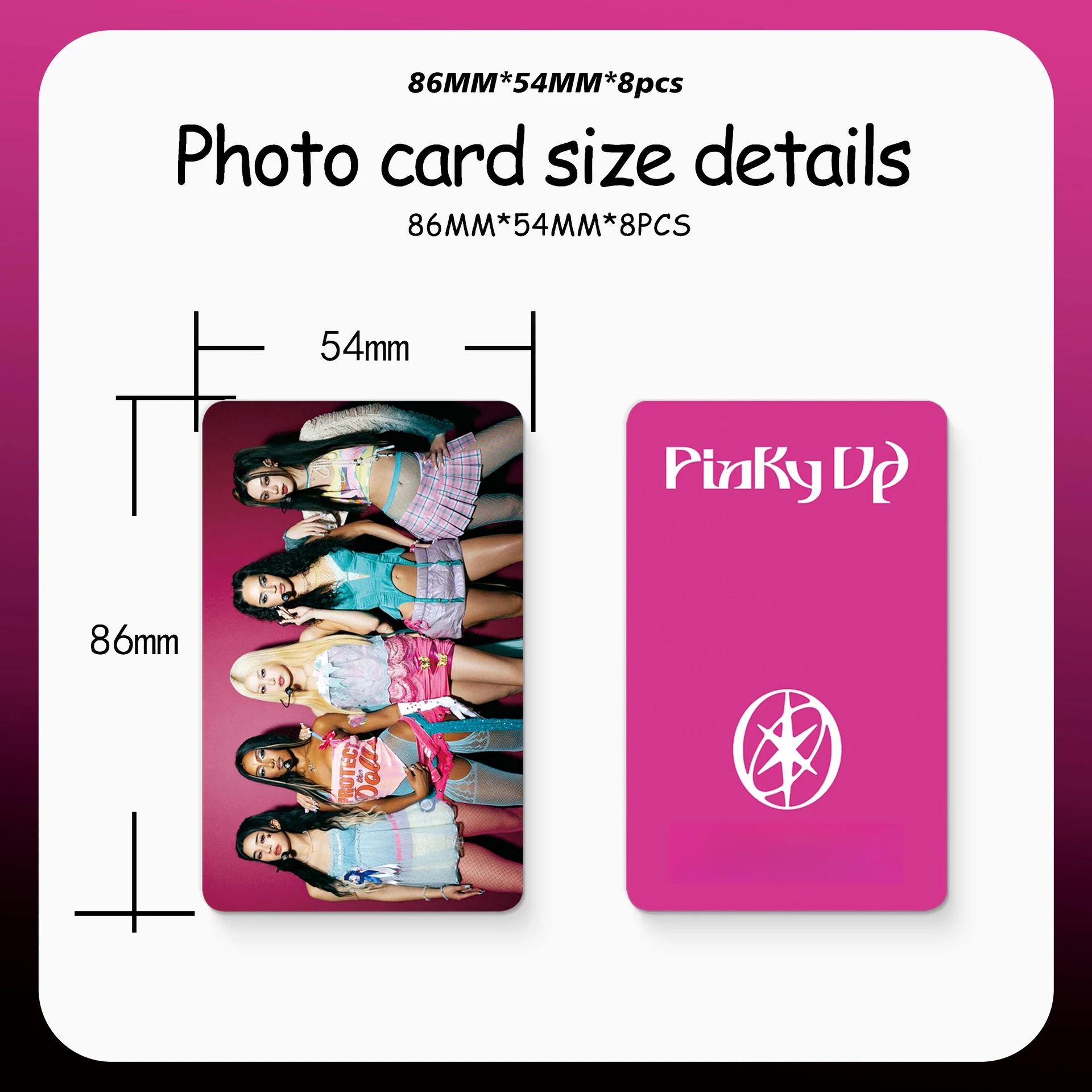 8Pcs/Set pop Idol KATSEY New Album Pinky UP CHAOS HD Printd Personal Lomo Card Photocards Fans Gift image 4