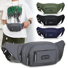 Waterproof Wear-Resistant Large Capacity Canvas Mobile Waist Bag Anti-Splash Design Crossbody Belt Bag for Outdoor Sports