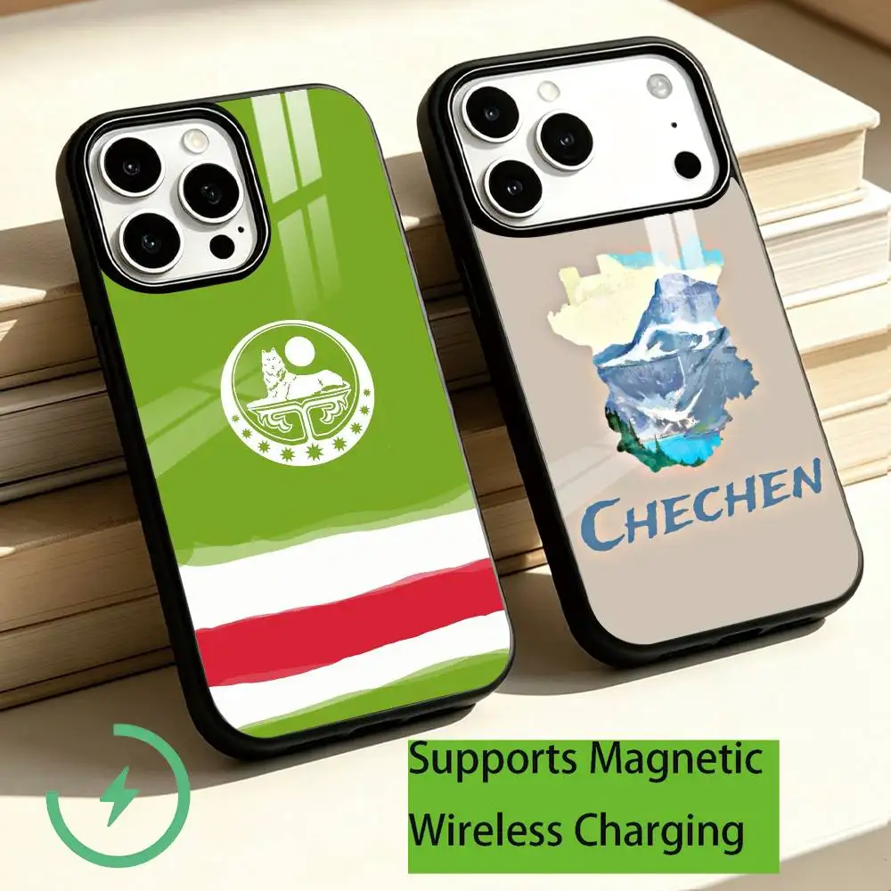 North Caucasus Circassians Chechen Theme Phone Case For iPhone18,17,16, Plus,Pro Compatible with magnetic wireless charging Gift