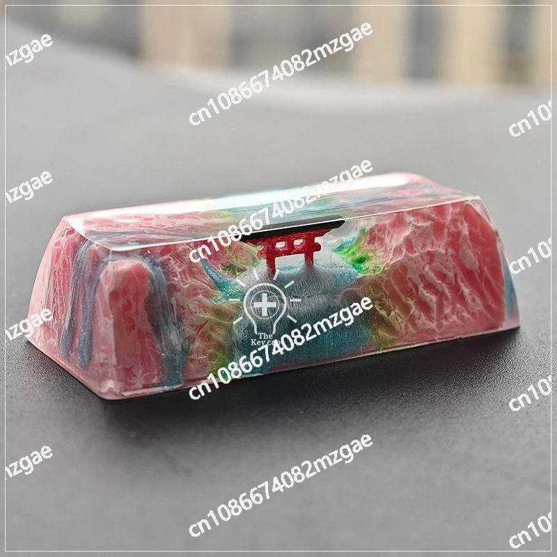 

Mechanical keyboard Snow mountain Torii Epoxy resin keycap Personalized cross hole Transmission