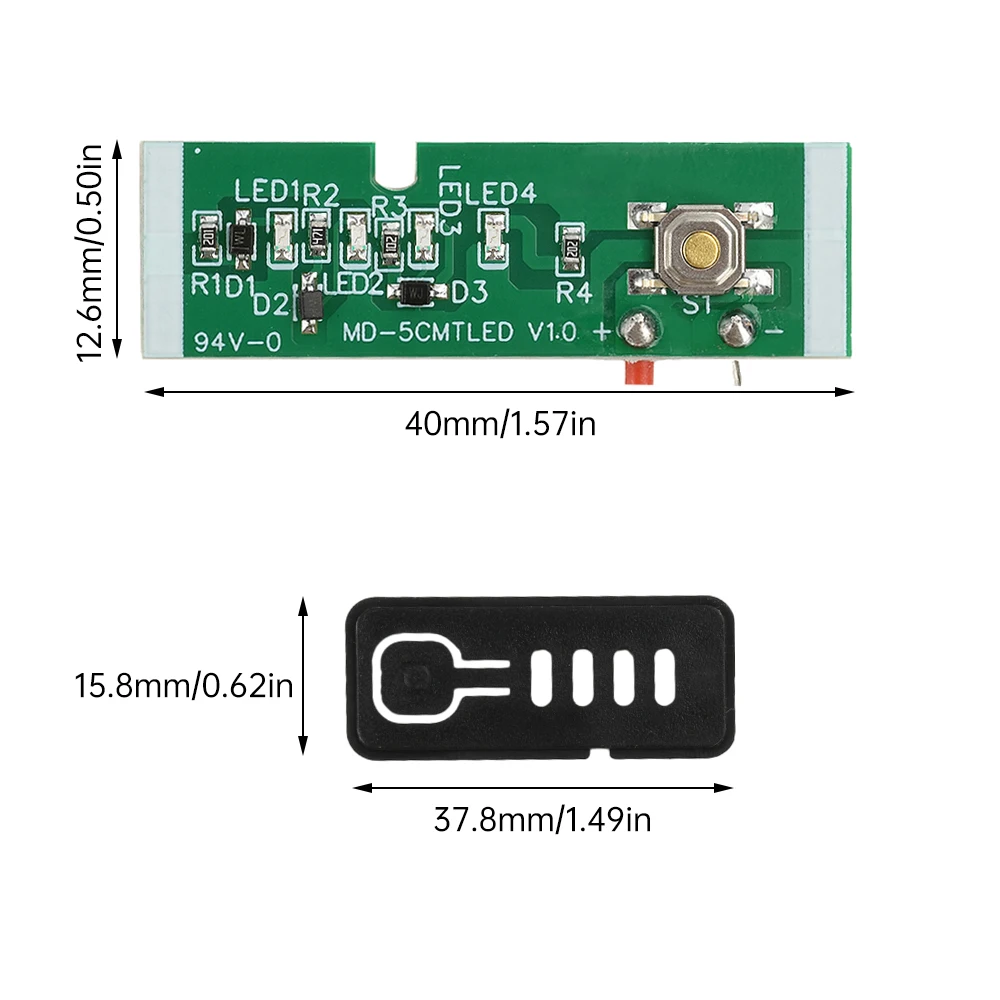 5S 18V 21V Battery Capacity Indicator Module with Power Display and Battery Shell Battery Level Indicator Tester LED Display