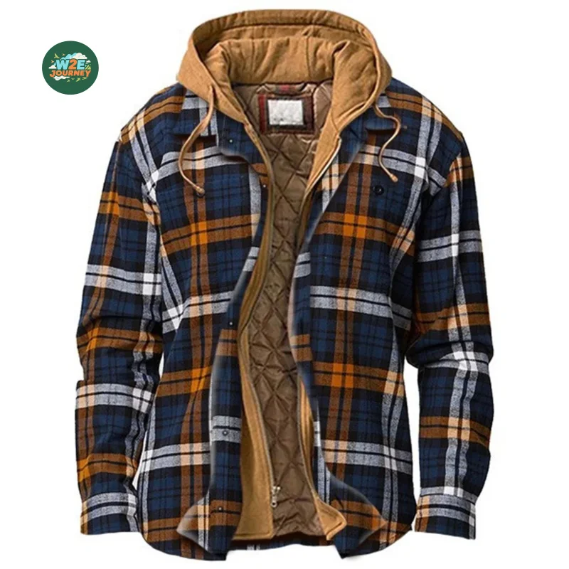 MAQVOB Mantel Antik Ukuran AS UE Kualitas Tinggi Pakaian Kerja Jaket Kemeja Kotak-kotak Bulu Flanel Pria Wanita