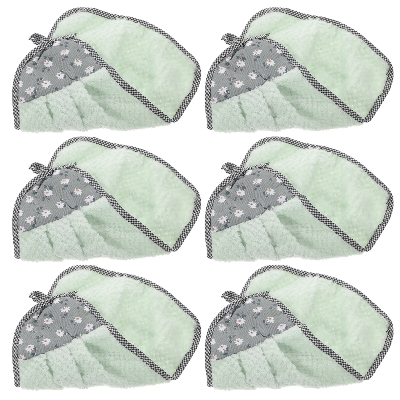 

6pcs Coral Fleece Hand Towels Premium Material Water Absorption No Lint Hanging Kitchen Bathroom Office Lightweight