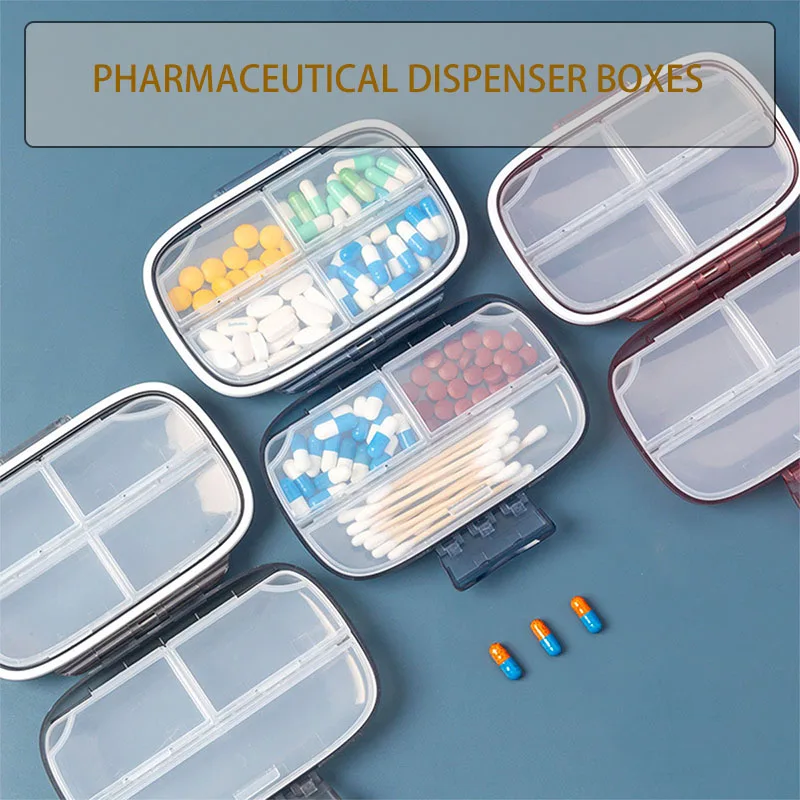 Medicine Organizer, Weekly Pill Dispenser, Food Grade Material, Compact and Portable, Travel, Daily Life (Outer Box Only)