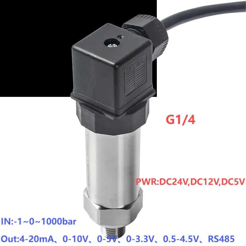 G1/4 Pressure Sensor Transmitter 0-0.1bar 0.3bar 5bar 10bar 100bar Pressure Sensor 4-20mA 0-3.3V 0-10V Pressure Transducer