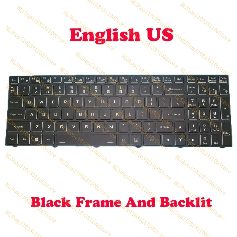 

Клавиатура с подсветкой для CLEVO NH77ERQ NH77DDW N15Z3 PB70 PB71 PB50 PB51 английский