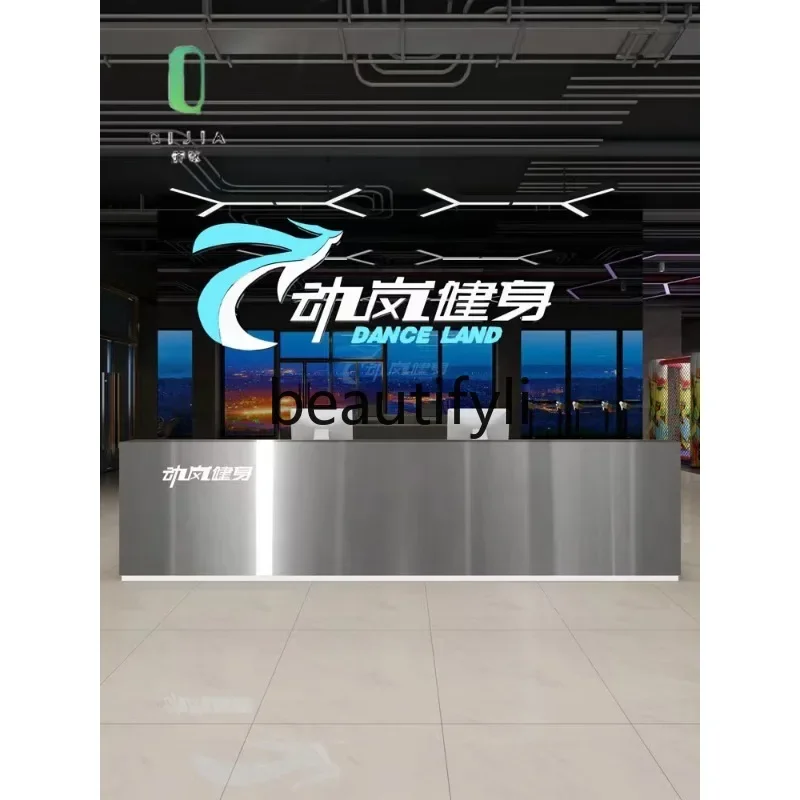 ZzqSimple الحديثة الفولاذ المقاوم للصدأ منصة مشروبات شركة مكتب الاستقبال الصالة الرياضية متجر الملابس صالون تجميل مكتب الاستقبال أمين الصندوق العداد