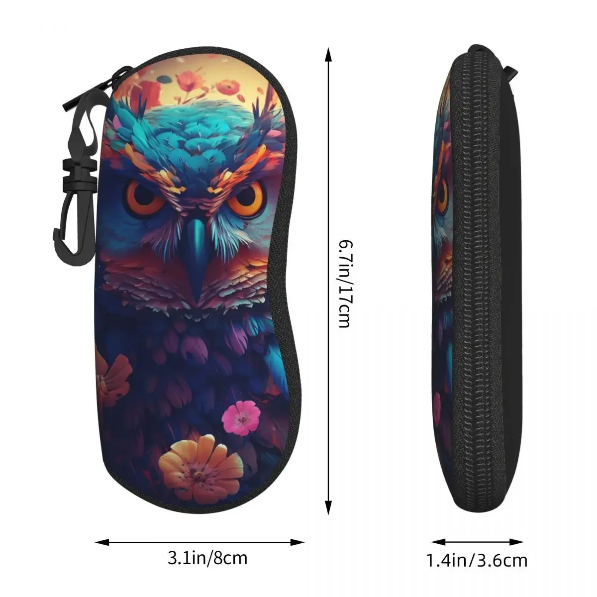 Owl Bird Glasses Case Cover colorful flowers Convenient Sunglasses Pouch For Male Trend Eyewear Organizer Original  Box