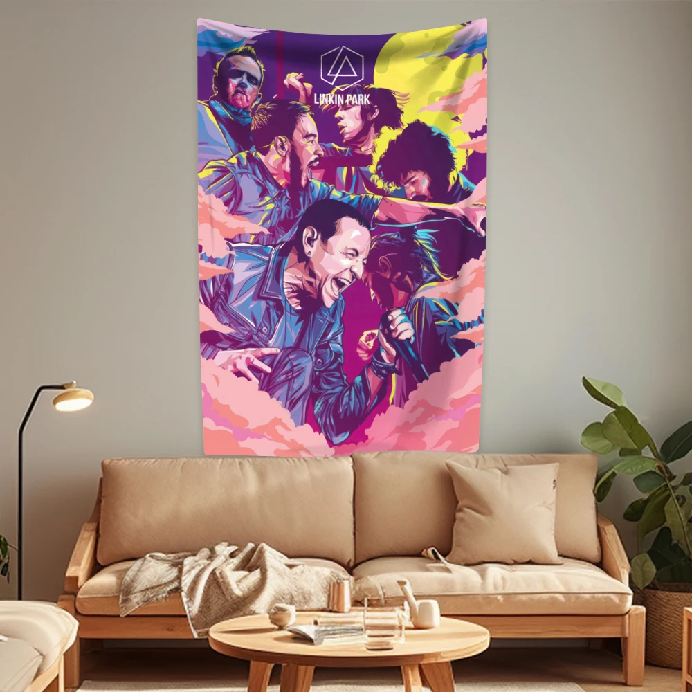 Rock And Roll Music Tapestry Linkinparks Rock Band Home Decoration Wall Hanging Bedroom Dormitory Background Cloth Concert Decor